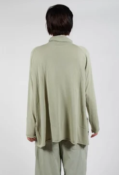 High Neck Top with Motif in Defender Jacquard
