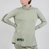 High Neck Top with Placed Print in Defender Shiny Print