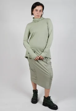 High Neck Top with Placed Print in Defender Shiny Print