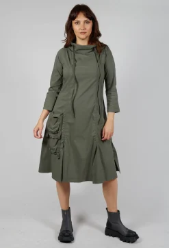 High Neck Utility Style Dress in Camp