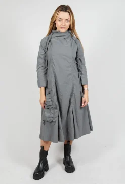 High Neck Utility Style Dress in Rock