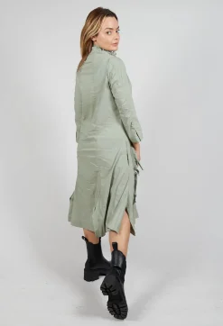 High Neck Utility Style Dress in Defender