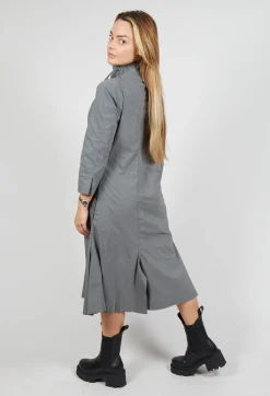 High Neck Utility Style Dress in Rock