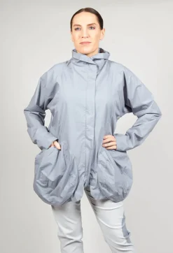 High Neck Zip Through Jacket in Water
