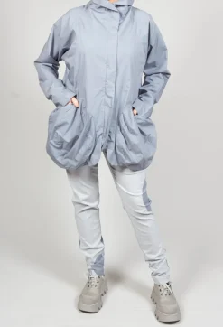 High Neck Zip Through Jacket in Water