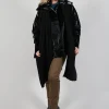 High Shine Jacket with Scarf in Black