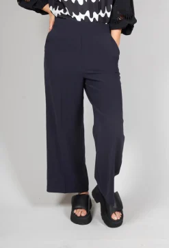 High Waisted Tailored Trousers in Navy