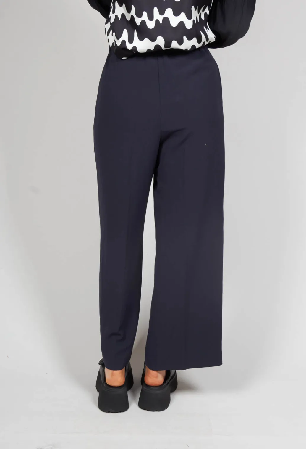 High Waisted Tailored Trousers in Navy