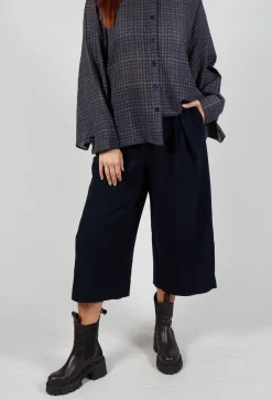 High Waisted Trousers in Navy