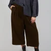 High Waisted Trousers in Brown