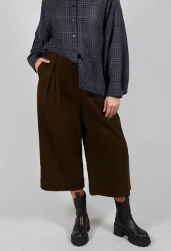 High Waisted Trousers in Brown