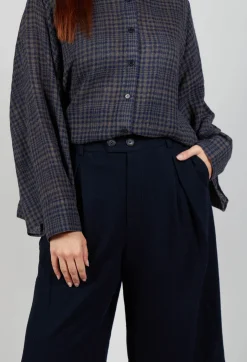 High Waisted Trousers in Navy