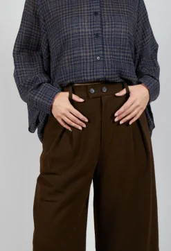 High Waisted Trousers in Brown