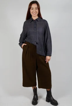 High Waisted Trousers in Brown