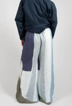 High-Waisted Maki Trousers in Blue