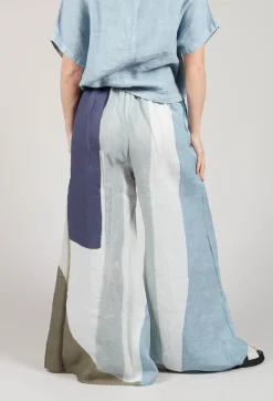 High-Waisted Maki Trousers in Blue