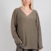 HK V Neck Oversized WS in Nut