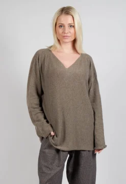 HK V Neck Oversized WS in Nut