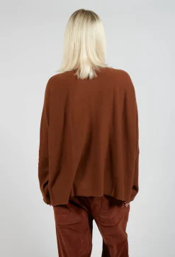 HK V Neck Oversized WS in Rust