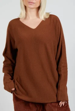 HK V Neck Oversized WS in Rust