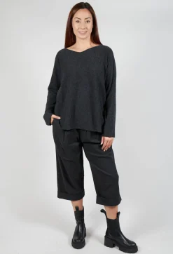 HK V Neck Oversized WS in Slate