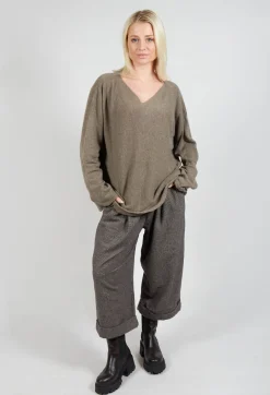 HK V Neck Oversized WS in Nut