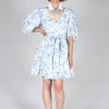 Holly Short Belted Dress in Blu Panna