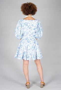 Holly Short Belted Dress in Blu Panna