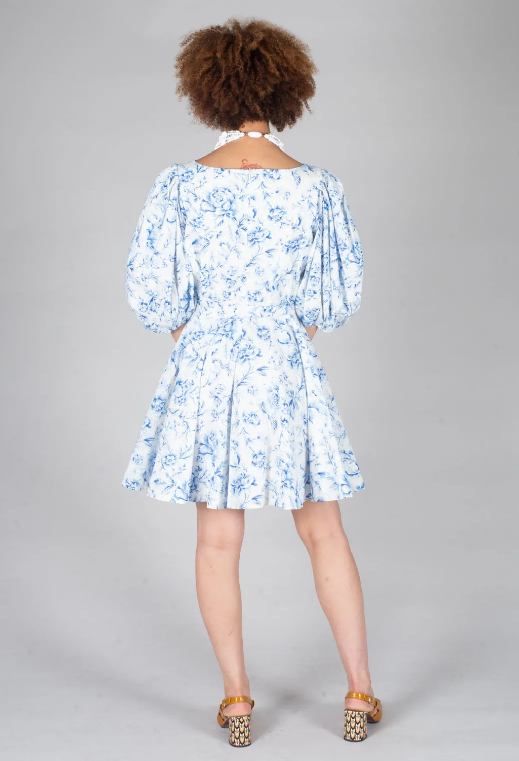 Holly Short Belted Dress in Blu Panna