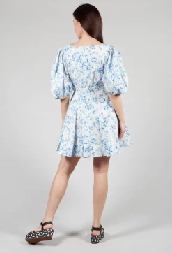 Holly Short Belted Dress in Blu Panna