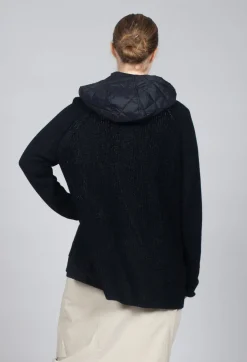 Hooded Cardigan in Black