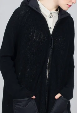 Hooded Cardigan in Black