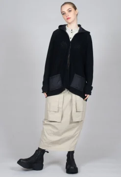 Hooded Cardigan in Black