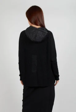 Hooded Cardigan in Black