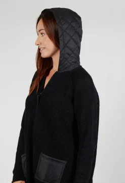 Hooded Cardigan in Black