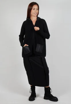 Hooded Cardigan in Black
