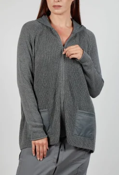Hooded Cardigan in Rock
