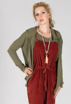 Hooded Cardigan WS in Olive