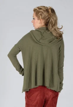 Hooded Cardigan WS in Olive