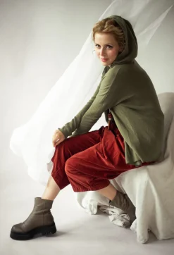 Hooded Cardigan WS in Olive