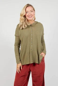 Hooded Cardigan WS in Olive