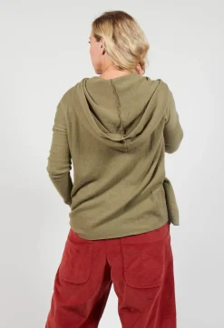 Hooded Cardigan WS in Olive