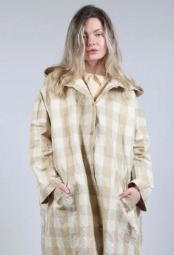 Hooded Coat in Natural