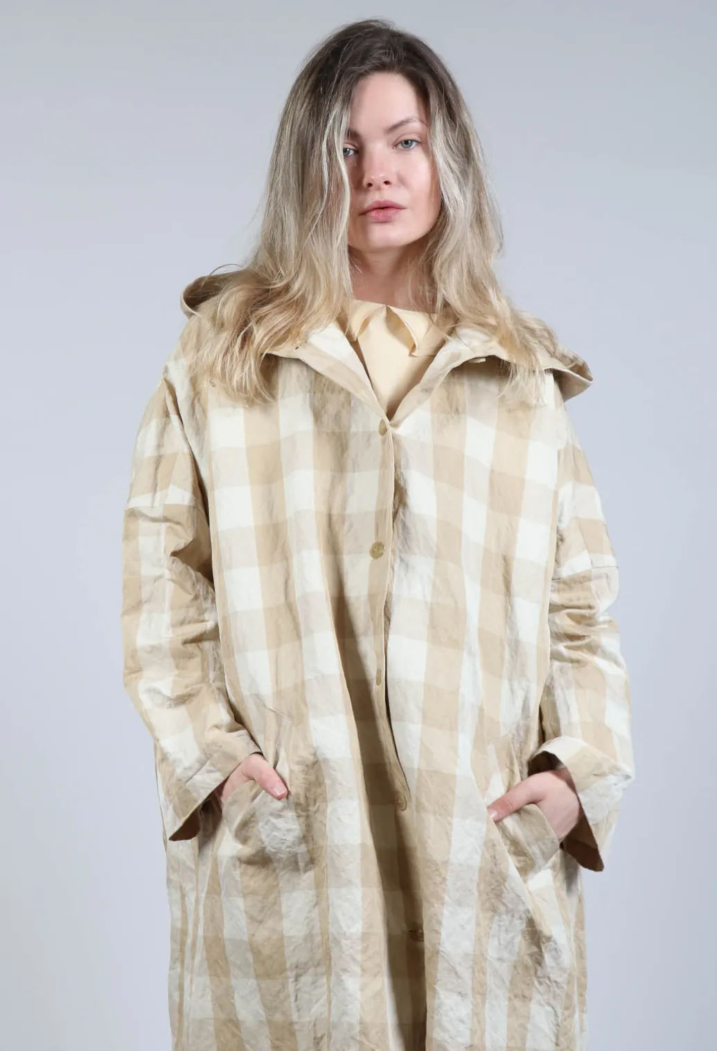 Hooded Coat in Natural