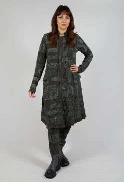 Hooded Jersey Coat in Jungle Shiny Print