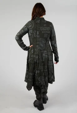 Hooded Jersey Coat in Jungle Shiny Print