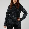 Hooded Jersey Jacket in Black Shiny Print