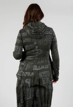 Hooded Jersey Jacket in Jungle Shiny Print
