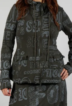 Hooded Jersey Jacket in Jungle Shiny Print