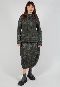 Hooded Jersey Jacket in Jungle Shiny Print